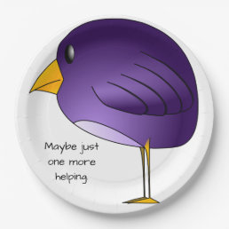 Funny Oversized Purple Bird Says Maybe Just 1 More Paper Plates