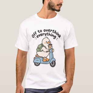 Funny Overthinking Duck Scooter T-Shirt