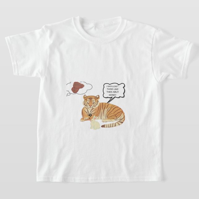 : Funny Overthinking Tiger T-Shirt | Sarcastic Hum (Laydown)