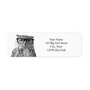 Funny owl address labels