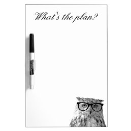 Funny owl bird with glasses dry erase board