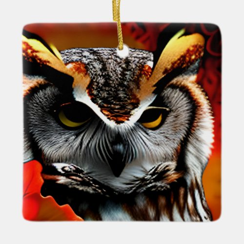 Funny Owl Christmas Pun  Ceramic Ornament