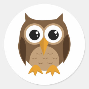 FUNNY OWL CLASSIC ROUND STICKER