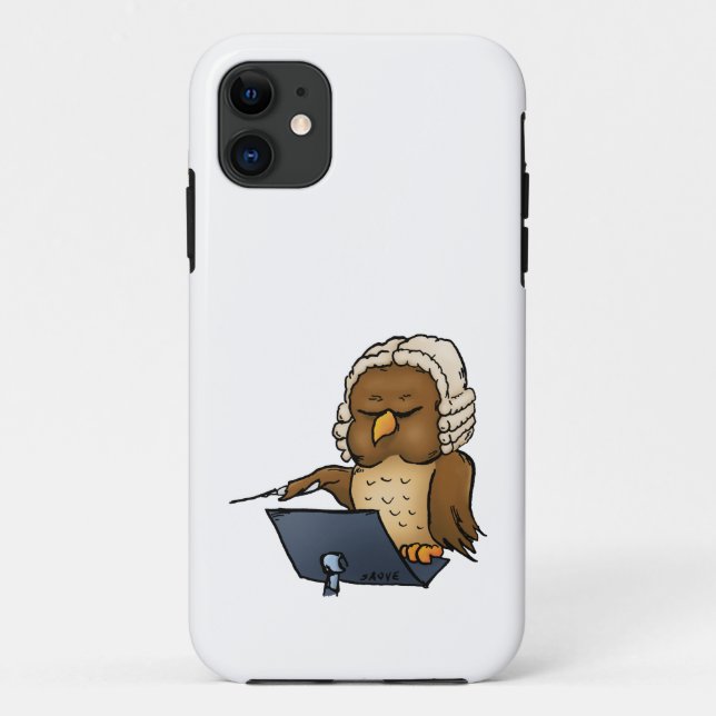 Funny Owl Conductor Cartoon Case-Mate iPhone Case (Back)