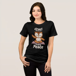 funny owl doing yoga meditation Tri-Blend shirt