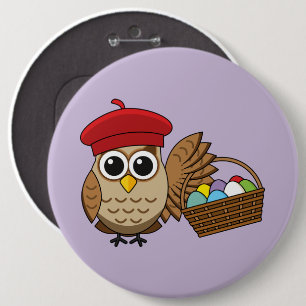 Funny Owl Easter Egg Hunt Button