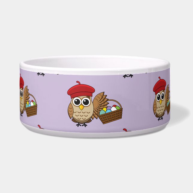 Funny Owl Easter Egg Hunt Pattern Bowl (Front)