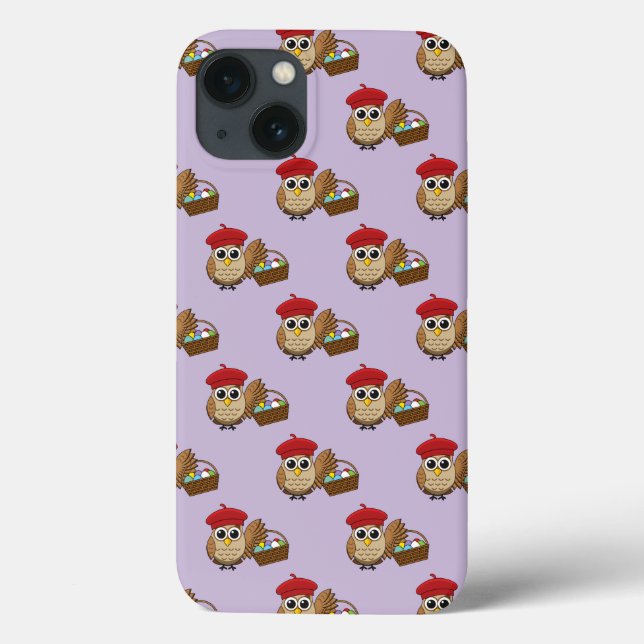 Funny Owl Easter Egg Hunt Pattern Case-Mate iPhone Case (Back)