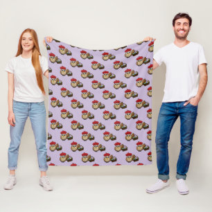Funny Owl Easter Egg Hunt Pattern Fleece Blanket