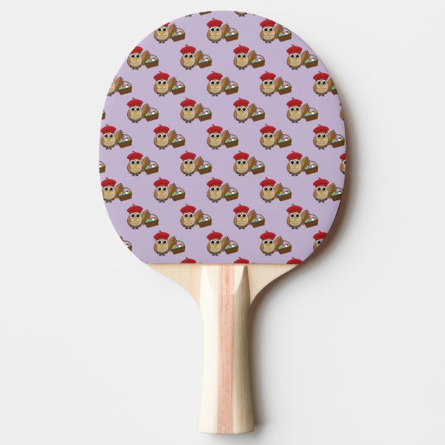 Funny Owl Easter Egg Hunt Pattern Ping Pong Paddle (Front)