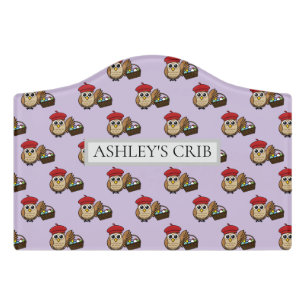 Funny Owl Easter Egg Hunt Personalize Door Sign