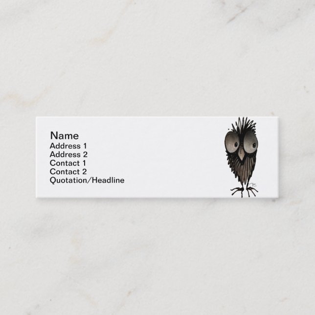 Funny Owl Mini Business Card (Front)
