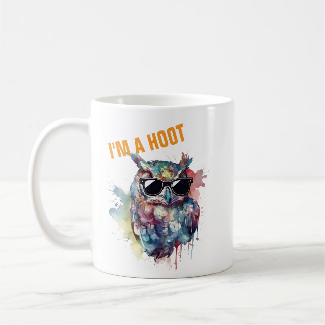 Funny Owl Mug - I'm A Hoot Custom Coffee Cup (Left)
