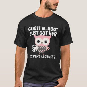 Funny Owl New Drivers License Learner's Permit For T-Shirt