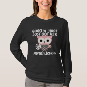 Funny Owl New Drivers License Learner's Permit For T-Shirt