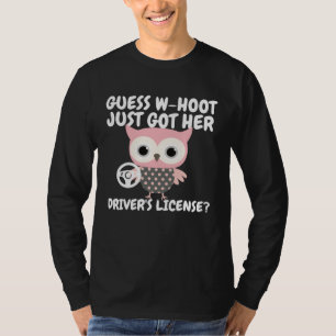 Funny Owl New Drivers License Learner's Permit For T-Shirt