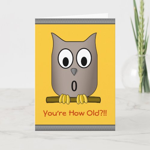 Funny Owl Over The Hill  What a Hoot Birthday Card