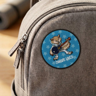 Funny Owl Owlvis Lives! Guitarist Music Cartoon Patch