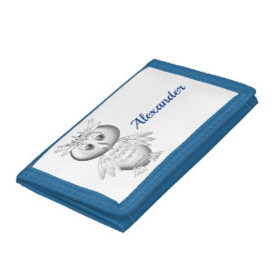 Funny Owl Personalized kids Tri-fold Wallet
