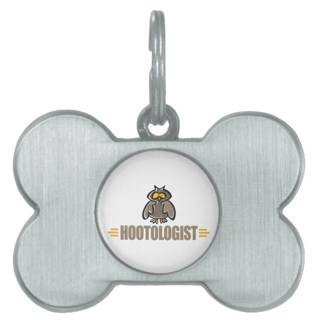 Funny Owl Pet Name Tag (Front)