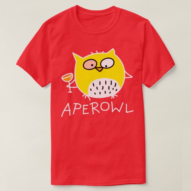 Funny owl with alcohol T-Shirt (Design Front)