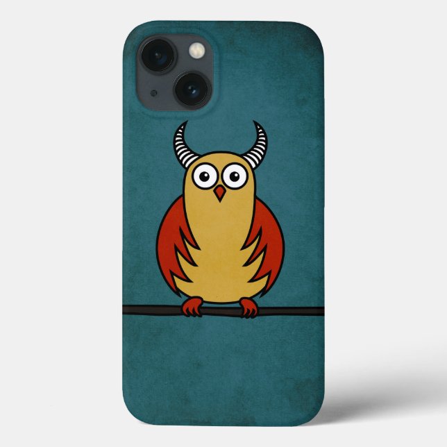 Funny Owl With Horns Protective Case-Mate iPhone Case (Back)