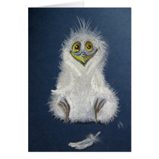 Funny owlet - baby bird cards (Front)