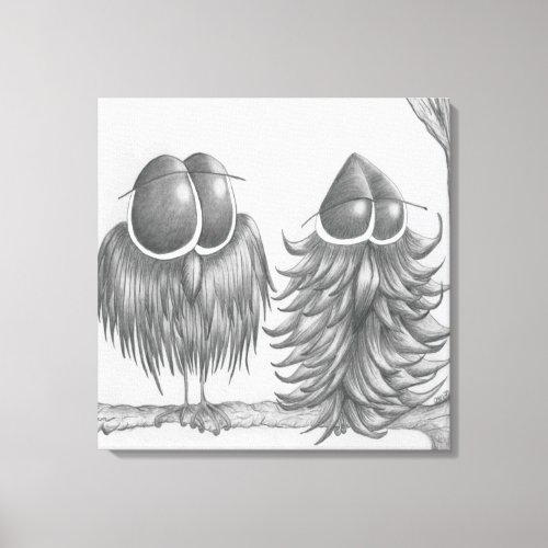 Funny Owls Canvas Print