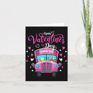 Funny Owls School Bus Driver Happy Valentines Day Card