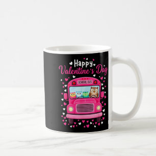 Funny Owls School Bus Driver Happy Valentines Day  Coffee Mug
