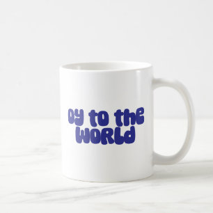 Funny Oy to the World Retro Typography Hanukkah Coffee Mug