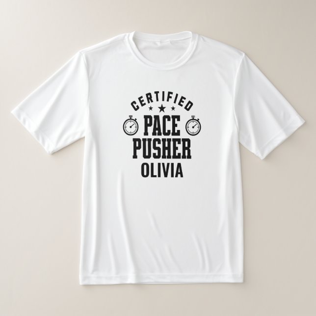 Funny Pace Pusher Matching Couple Personalized T-Shirt (Laydown)