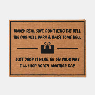 Funny Package Delivery Humor Rustic Minimalist Doormat