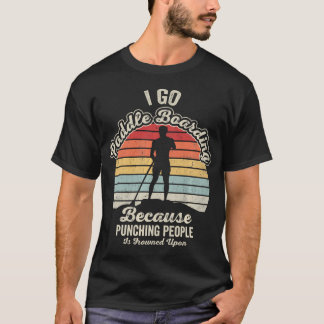 Funny Paddle Boarding Retro Sunset T-Shirt