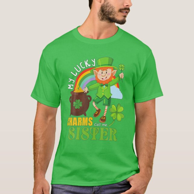 Funny Paddy Day St Patricks Lucky Charms Call Me S T-Shirt (Front)