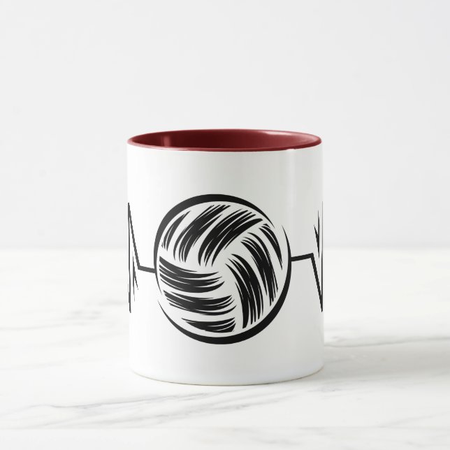 Funny Paint Brush Volleyball - Black Rythm Mug (Center)