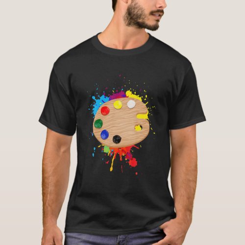 Funny Paint Pallet Art For Kids Men Women Painting T_Shirt