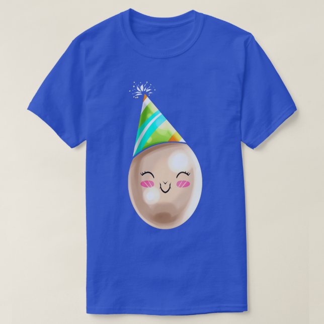 Funny Painted Egg With Party Hat Cone For Easter  T-Shirt (Design Front)