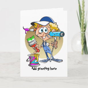 Funny painter and decorator personalised card