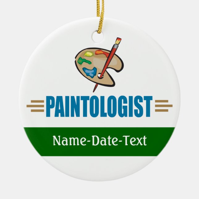 Funny Painter Ceramic Ornament (Front)