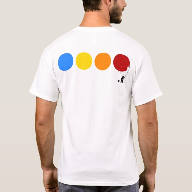 Funny Painting Color Circles Stick Figure T-Shirt (Back)