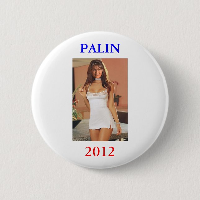 Funny Palin 2012 Button (Anti Obama) Palin t shirt (Front)