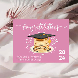 Funny Pancake Graduation Custom College Congrats Card
