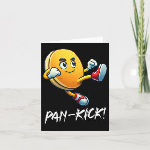 Funny Pancake Pan Karate Kick Boys Girls Food Love Card