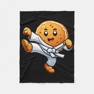 Funny Pancake Pan Karate Taekwondo Kick Boys Girl  Fleece Blanket