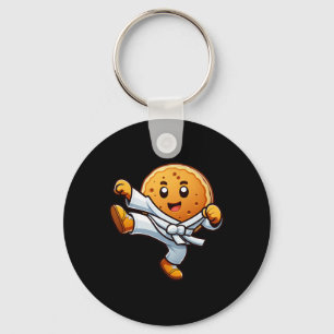 Funny Pancake Pan Karate Taekwondo Kick Boys Girl Keychain