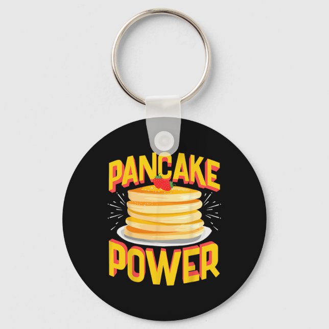 Funny Pancake Power  Keychain (Front)