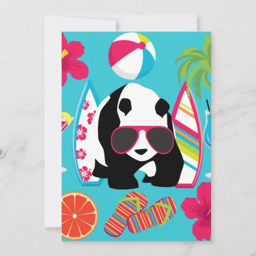 Funny Panda Bear Beach Bum Cool Sunglasses Surfing