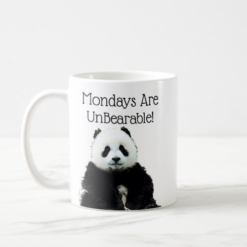 Funny Panda Bear Cute Monday Work Pun Coffee Mug