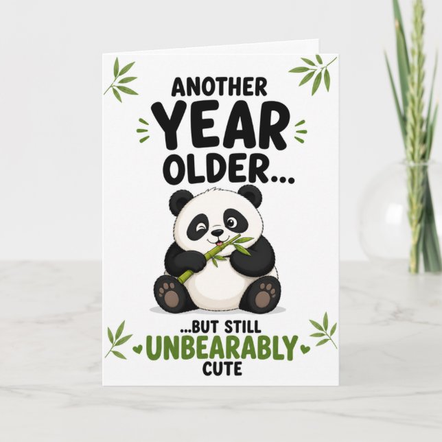 Funny Panda Birthday Card – “Another Year Older…" (Front)